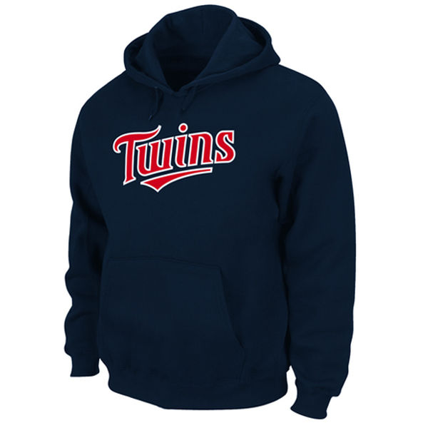 Men Minnesota Twins Majestic .300 Hitter Hooded Fleece Navy->minnesota twins->MLB Jersey